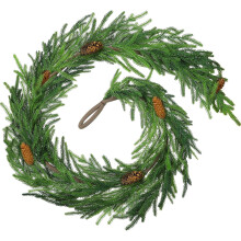 Künstliche Norfolk-Kieferngirlande (1,8 m) mit Tannenzapfen und Zederngrün für Weihnachten, Winterdekoration (2)