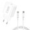 SiSN συμβατός με iPhone USB-C PD Γρήγορος φορτιστής 20W με καλώδιο USB-C σε Lightning, 2 μέτρα - Λευκό 1