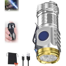 Lanternă germană Mini Monster cu trei ochi, Super Power Flash, compatibilă cu XXX (argintiu)
