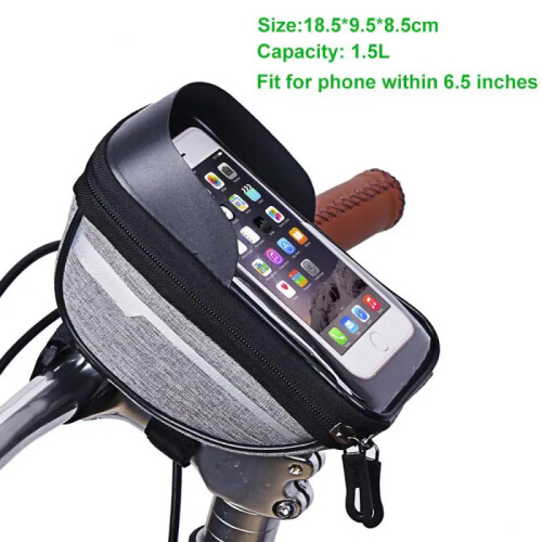 Bolsa impermeável de 6,5 polegadas para bicicleta, bolsa de guidão para mountain bike, capa protetora para celular, bolsa frontal para bicicleta,