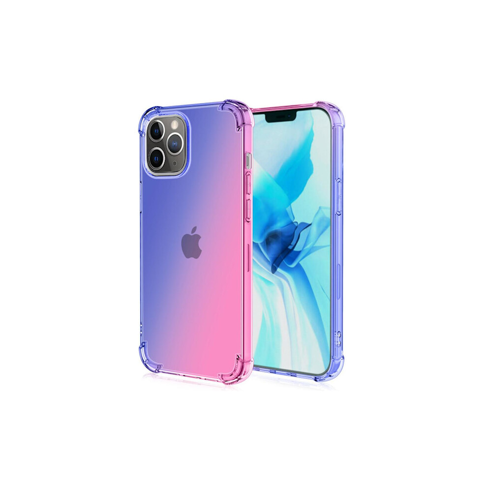 Compatible With Iphone 13 Pro - Protective Silicone Case (Floveme) Blue/Pink 9149926955078