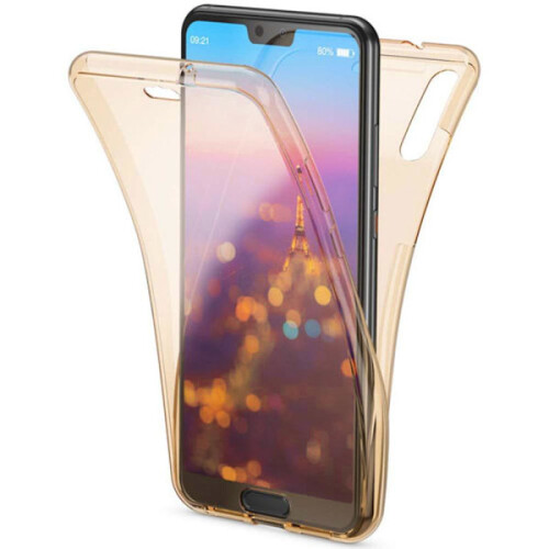 Compatível com Huawei P30 Lite | Capa de silicone TPU 360 | Proteção total dourada