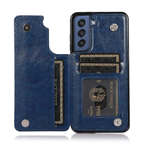 A14 5G - Capa de couro elegante com fecho magnético preta 1