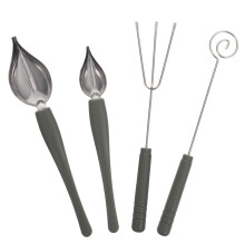 4 cucharas para salsa, utensilios de cocina, cucharas decorativas para servir, herramienta para olla caliente, acero inoxidable.