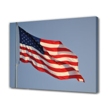 Poster en toile drapeau américain, décoration de chambre, paysage sportif, décoration de bureau, cadeau, style encadré, 40 x 60 cm (16 x 24