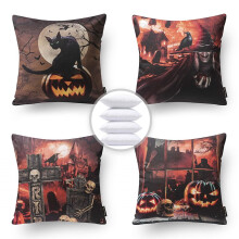 Phantoscope Halloween-Kollektion Dekorative Kissen, 45 x 45 cm, Horror Nights, 4er-Pack