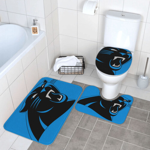 Panthers Team Σετ χαλιών μπάνιου 3 τεμαχίων αντιολισθητικό χαλί μπάνιου 24x16 ίντσες 2