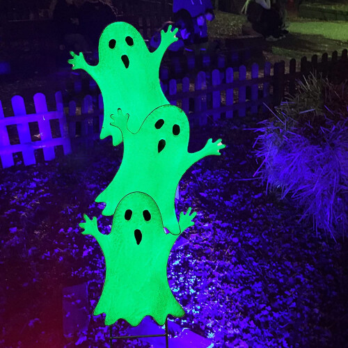 Πινακίδες αυλής Fridja Luminous Ghosts 24x36 ίντσες για το Halloween (3 τεμάχια)