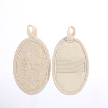 Natural Loofah Sponge and Scrubber with Soft Terry Cloth for Exfoliating Body and Face, EcoFriendly Bath Set for Women and Men (2 Pack)