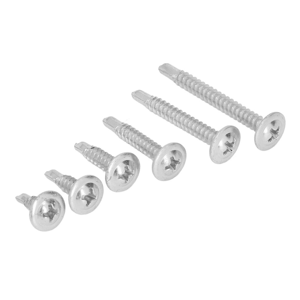 Carbon Steel Self Drilling Screw M4.2 104 Pack With Washer Round Head For Home 7691381987276