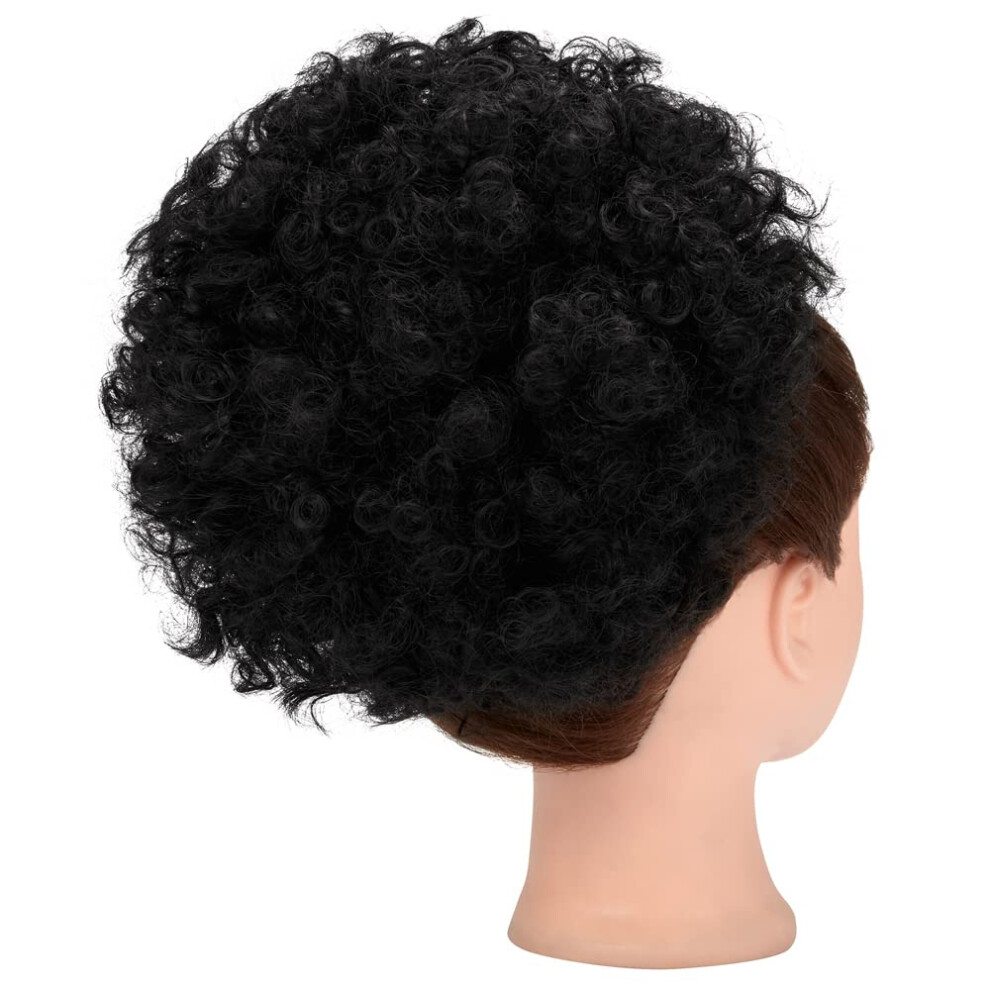 Unisex Extra Large Kinky Curly Ponytail Extension With Synthetic Afro Puff Drawstring For Natural Look