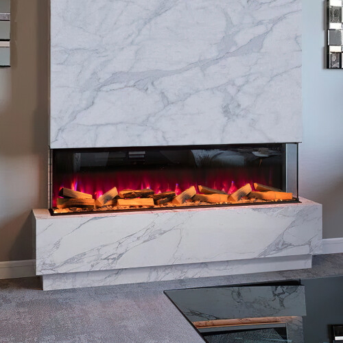 70Inch 3-Sided Smart Electric Fireplace