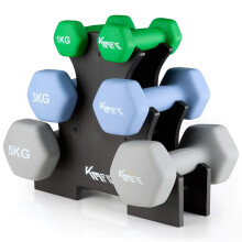 KM-Fit 18 kg dumbbell set with stand
