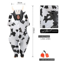(Beige, 150-190cm height) Cosplay Cow Inflatable Costume Funny Animal Clothes For Man Woman Carnival Party Show Thanksgiving Day Holiday Fancy Dre