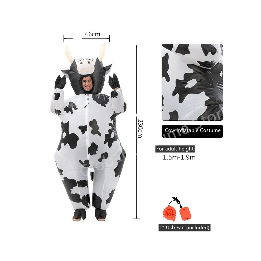 Closkye (Beige, 150-190Cm Height) Cosplay Cow Inflatable Costume Funny Animal Clothes For Man Woman Carnival Party Show Thanksgiving Day Holiday Fancy Dre