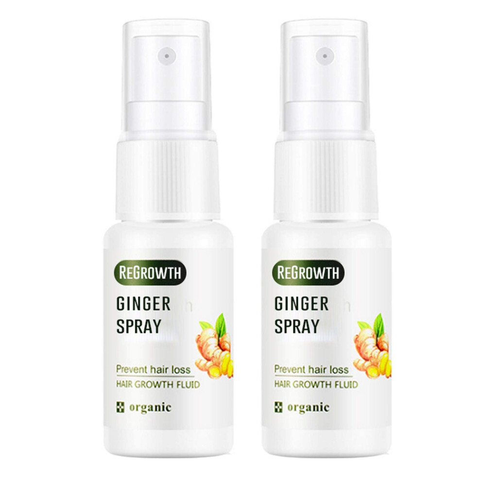 Hair Growth Serum 20ML Ginger Biotin Spray for Thicker Hair Loss Treatment Women and Men 2pcs