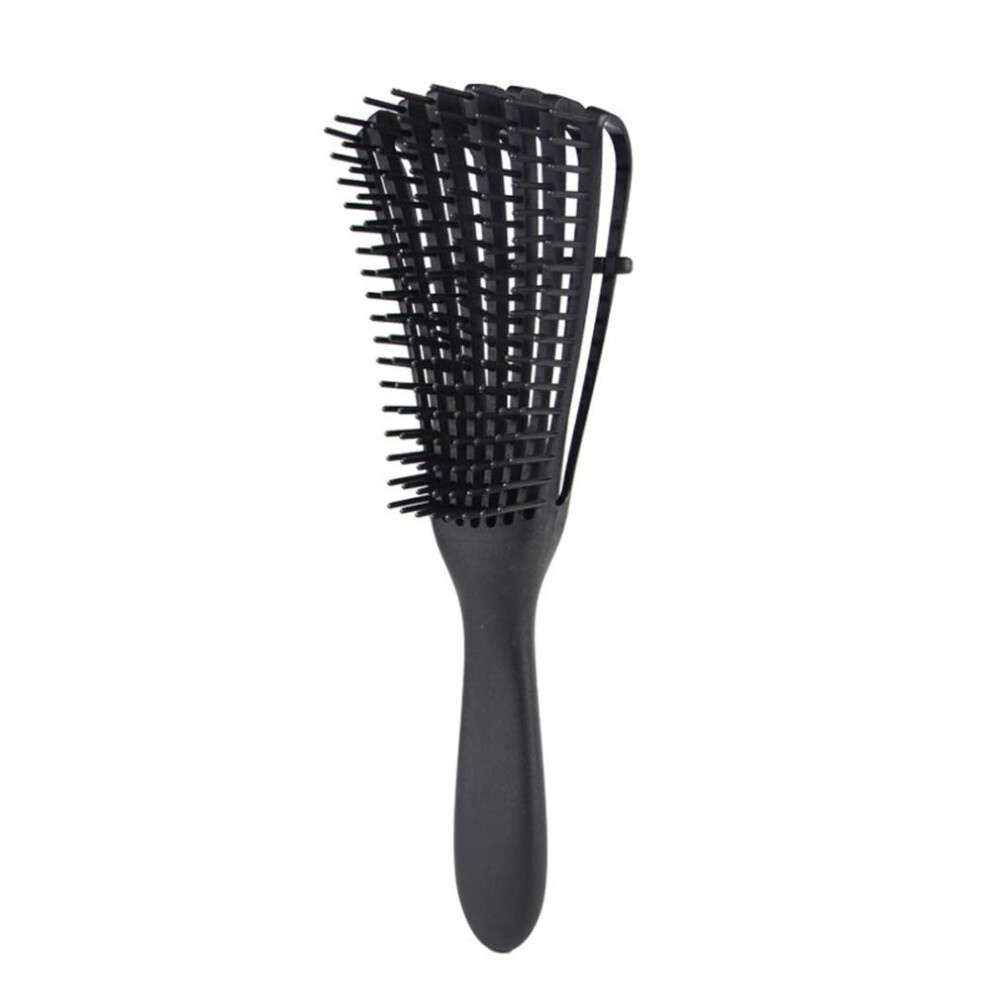 Black Detangling Brush For Natural Hair With Flexible Head And Curl Defining For 3A To 4C