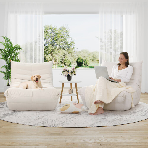 Movable Single Lazy Sofa, Soft Comfortable Couch for Home Relaxation 2