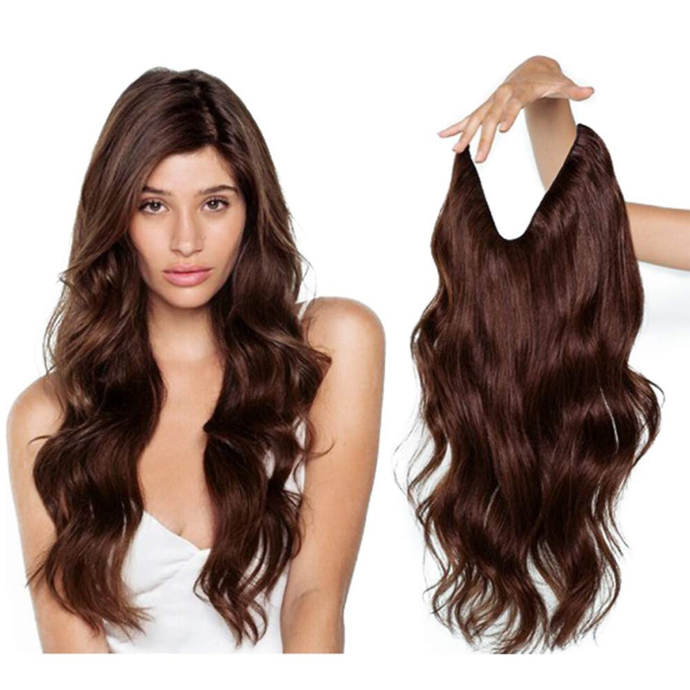 Unisex Black Human Hair Extensions 20 Inch 1B Natural Invisible Wire For Instant Length And Volume