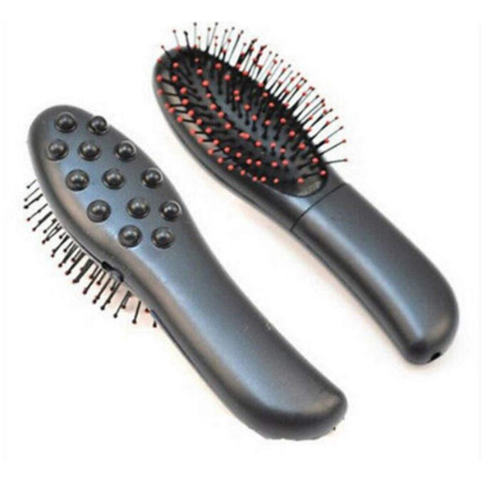 Black Electric Hair Straightening Comb With Vibrating Scalp Massager Brush For Hair Care