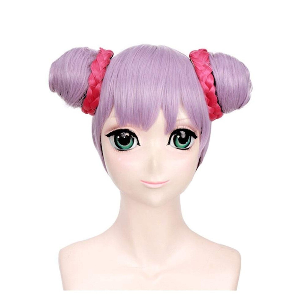 Purple Long Wig with Natural Wave Design, HeatResistant Curly Synthetic Fiber for Costume or Daily Wear