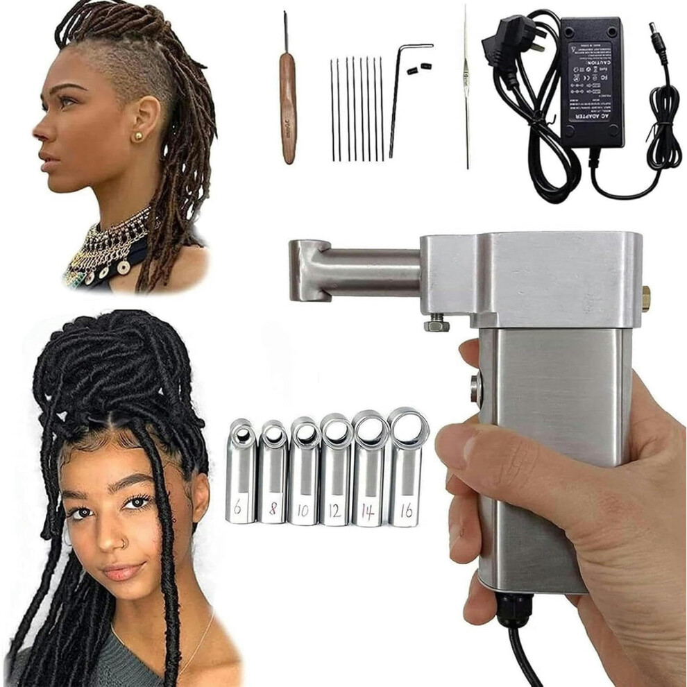 Unisex Electric Dreadlock Crochet Machine 20 Needles With Multiple Heads For Fast Braids And Hair Extensions 16Mm