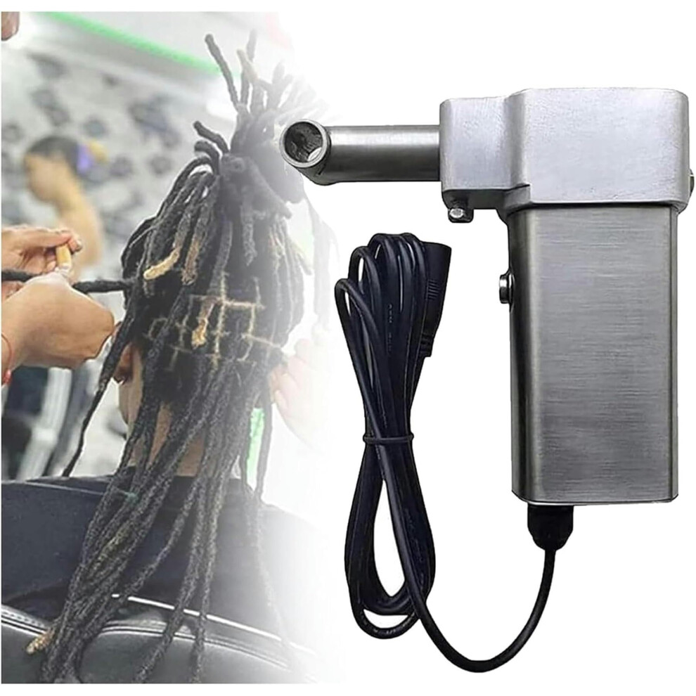 Unisex Silver Electric Dreadlock Tool Uk Plug 16Mm Triple Needle Fast Loc Creation For Hair Extensions