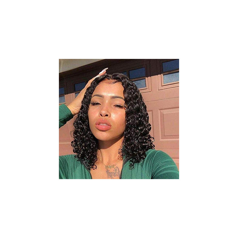 Short Curly Bob Wig 12 Inch Human Hair 4x4 Lace Closure for Black Women Pre Plucked Brazilian Hair