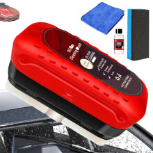 Glass Cleaner for Windows and Car Windshield, Oil Film Remover Brush, AntiRain Fog, Red 1