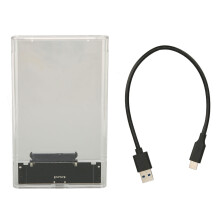 Clear SATA-zu-USB-Gehäuse für schnelle Datenübertragung mit UASP-Unterstützung, werkzeugloses Design, kompatibel mit 2,5-Zoll-HDDs und SSDs,