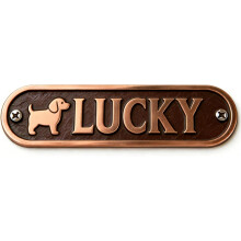 (6*1.8", Style-04) Personalized Engraved Brass Kennel Plate - Custom Doghouse Sign for Indoor & Outdoor Use