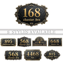 (15*8in, Classic-13) Personalized Outdoor Address Sign - Custom Metal House Number Plaque for Lasting Curb Appeal
