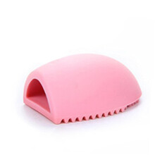 Silicone Makeup Brush Cleaner Egg for Deep Cosmetic Brush Washing, Pink Travel Home Use