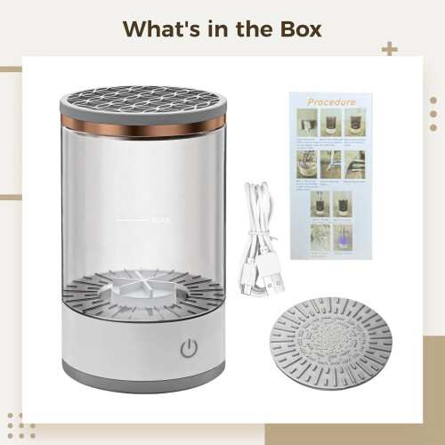 Makeup Brush Cleaner Machine with USB Recharge, Automatic Cleaning and Drying, Portable Design 1