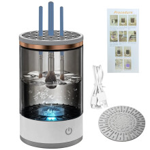 Electric Makeup Brush Cleaner USB Rechargeable Auto Washing and Drying Machine Portable Black