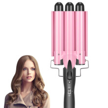 Triple Barrel Curling Iron 1 Inch Ceramic Tourmaline Hair Waver with Large Barrel Design Dual Voltage