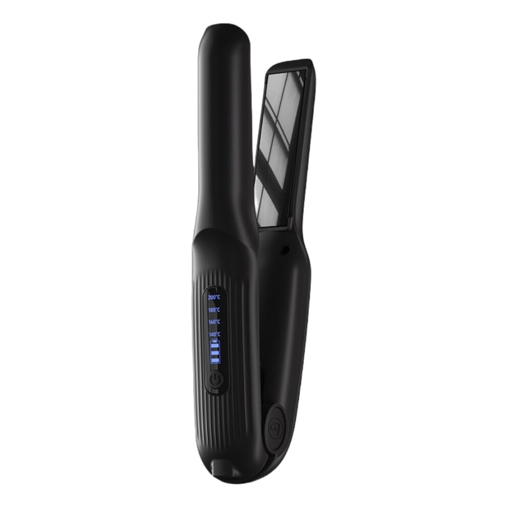 Blue Cordless Hair Straightener And Curler, Usbc Rechargeable Titanium Plates, Travel Styling Tool Acid