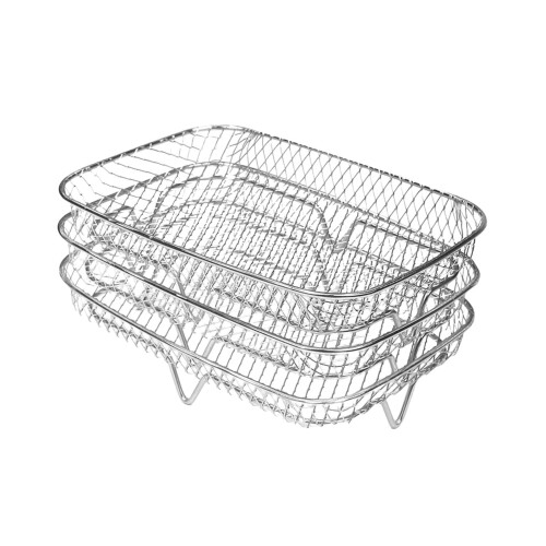 Xubond Kitchen Essentials, Multi Layer Stainless Grill Square Air Fryer Rack Stackable Dehydrator Accessories Instant Barbecue Grill, Grill 1
