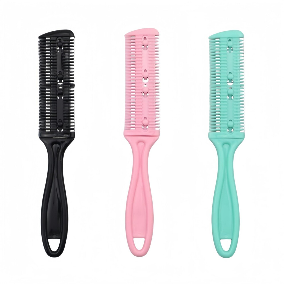 Unisex Hair Razor Comb Set With Dualsided Precision Blades For Hair Cutting And Thinning Scissors, 3 Pcs