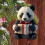 WinysinChristmas Panda Κρεμαστό Χριστουγεννιάτικο Δέντρο με Ακρυλικό Κινούμενα Σχέδια Panda 1