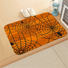 Halloween-Fußmatte 40 x 60 cm, rutschfest, Spinnennetz-Willkommensteppich, gruselige Eingangsdekoration für drinnen und draußen, kompatibel mit