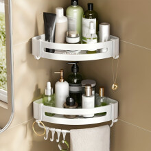 Étagère murale en aluminium pour salle de bain, sans perçage, solution d'aménagement de l'espace, accessoires pour salle de bain et cuisine