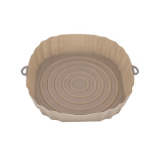 Tapis de cuisson carré en silicone réutilisable pour friteuse à air chaud, marron, 17 cm