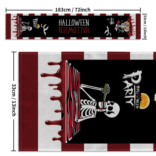 Τραπεζομάντιλο Luckky72x13in για Halloween - Σχεδιασμός Ιστοσελίδας με Λινό Σκελετό & 1