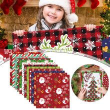 Kit de Papel para Scrapbook de Natal com 24 Peças - Estampas de Papai Noel, Boneco de Neve e Árvore de Natal - Faça Você Mesmo