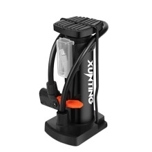 Foot pump with Schrader and Presta/Dunlop valves, 140PSI, black