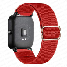 20mm/22mm elastiskt nylonarmband kompatibelt med Amazfit GTS4/2/2e/3/Mini, GTR4/3/Pro/2, Stratos, Bips R-band - Röd