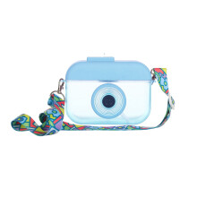 Cute Camera Water Cup with Straw, Leakproof Plastic Juice Cup with Strap, Compatible with Outdoor Use, Student Gift - 1pc