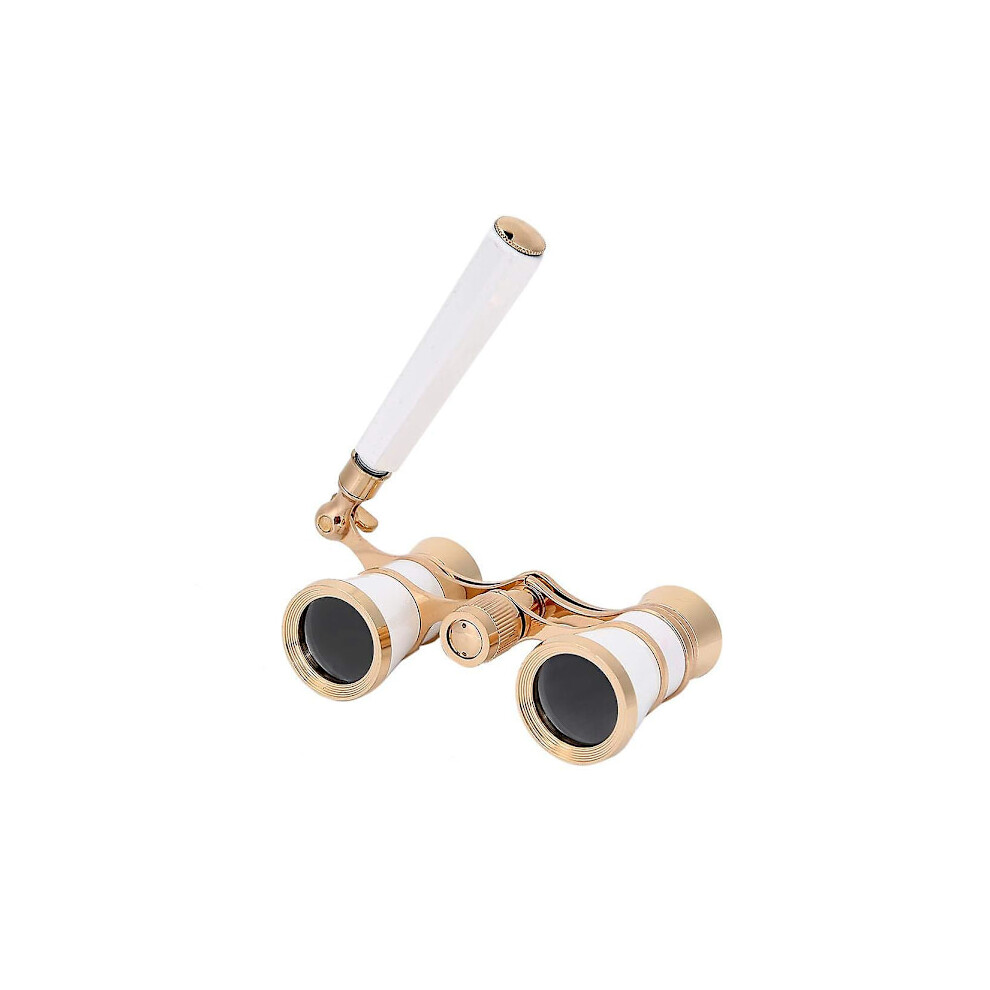Opera Binoculars, Glasses Telescope 3X25 Theater Glasses Mini Binoculars Concert Portable Compact Lightweight White 9499224569126
