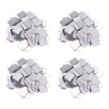 400 pièces d'autocollants muraux effet miroir 3D, décoration de chambre (argenté)